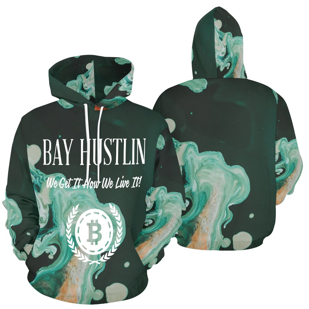 Bay Hustlin Men's All Over Print Hoodie (USA Size)