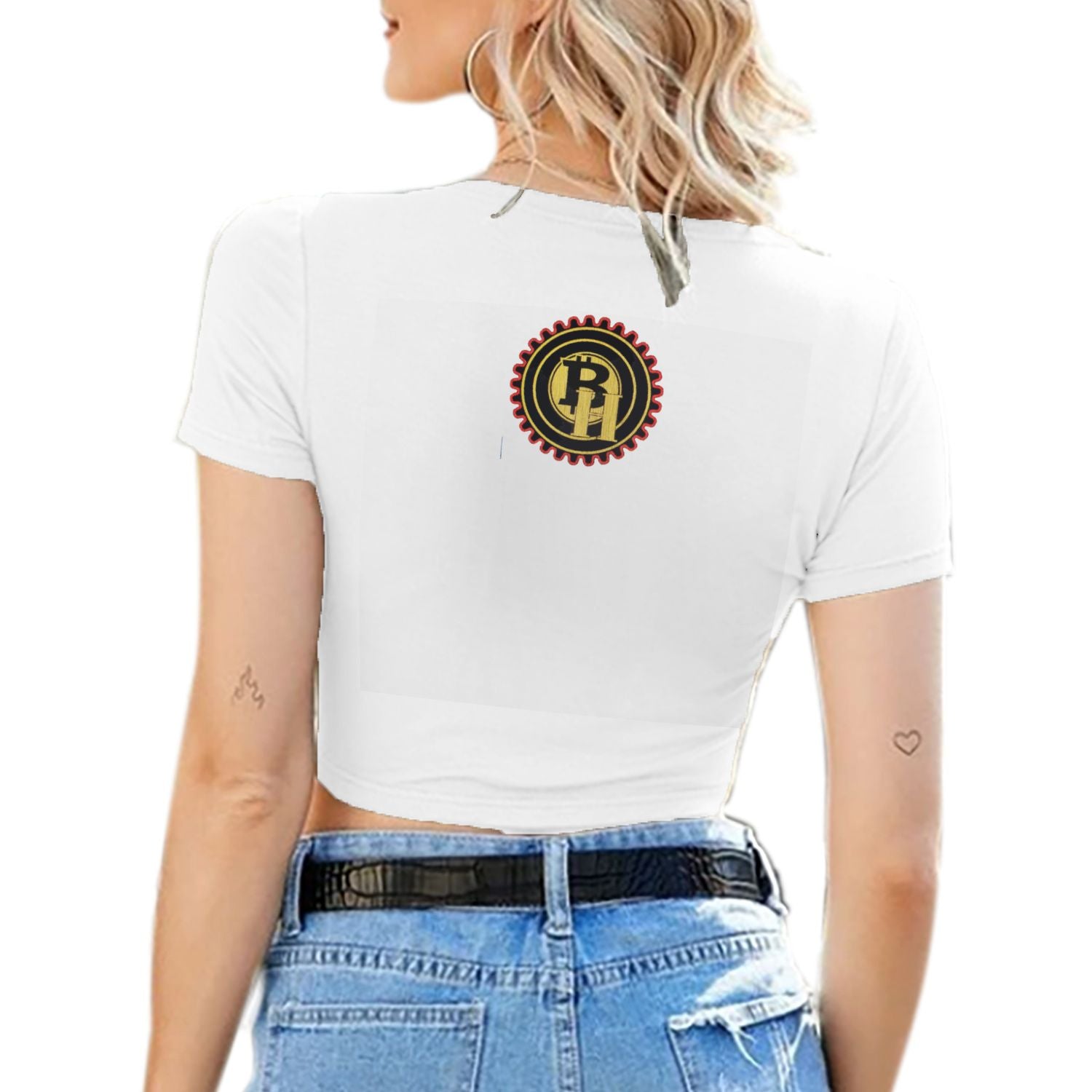 Bay Hustlin Women's Sexy V-neck Tie Up Crop Top