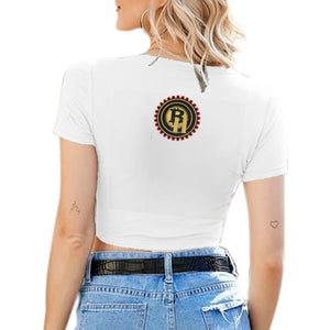 Bay Hustlin Women's Sexy V-neck Tie Up Crop Top