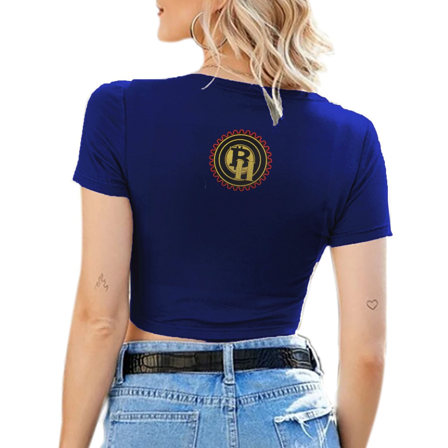 Bay Hustlin Women's Sexy V-neck Tie Up Crop Top