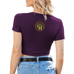 Bay Hustlin Women's Sexy V-neck Tie Up Crop Top