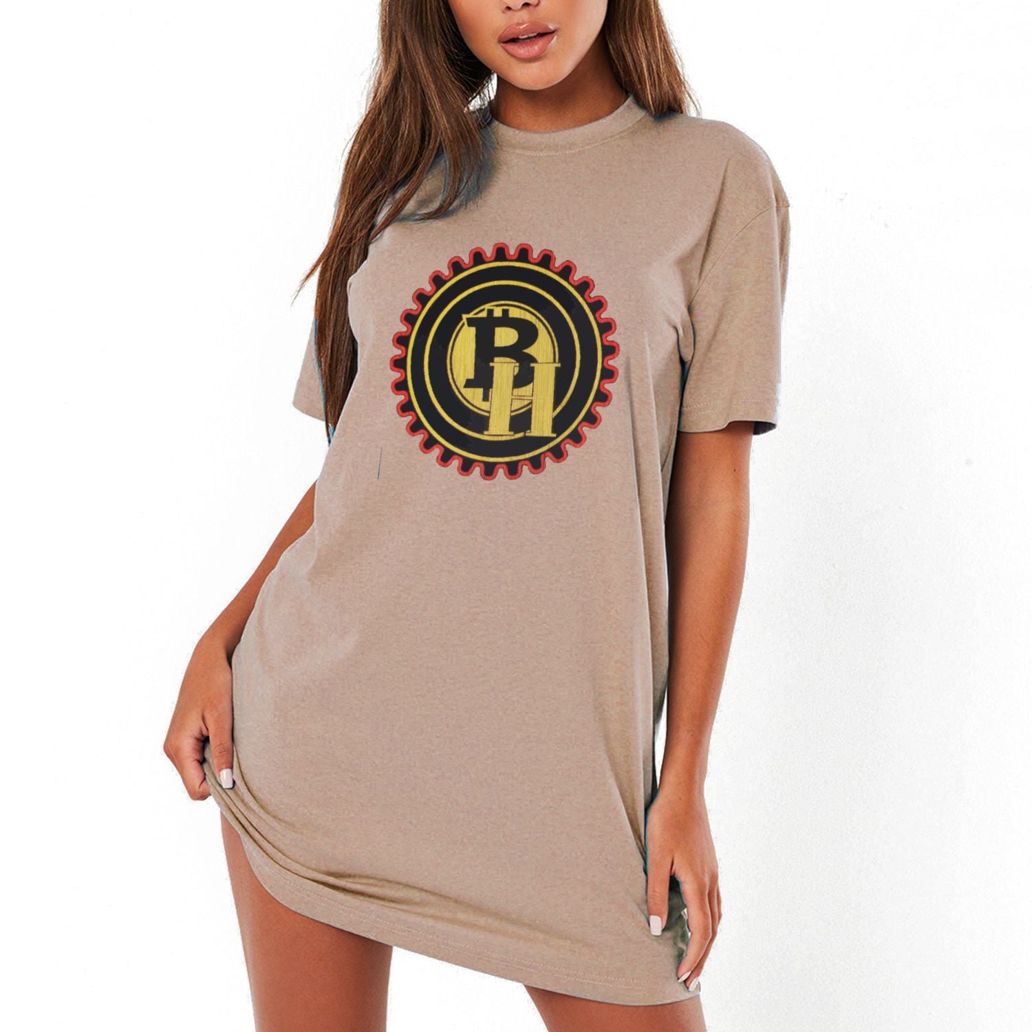 Bay Hustlin Women's Round Neck T-shirt Dress