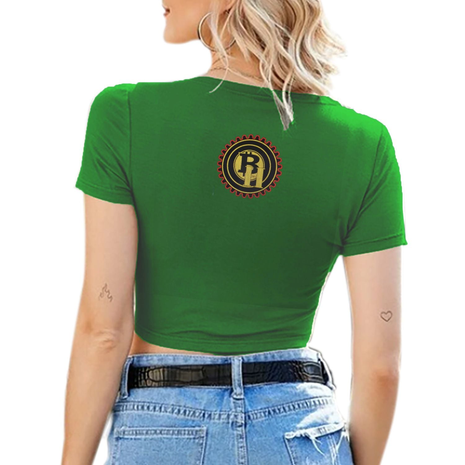 Bay Hustlin Women's Sexy V-neck Tie Up Crop Top