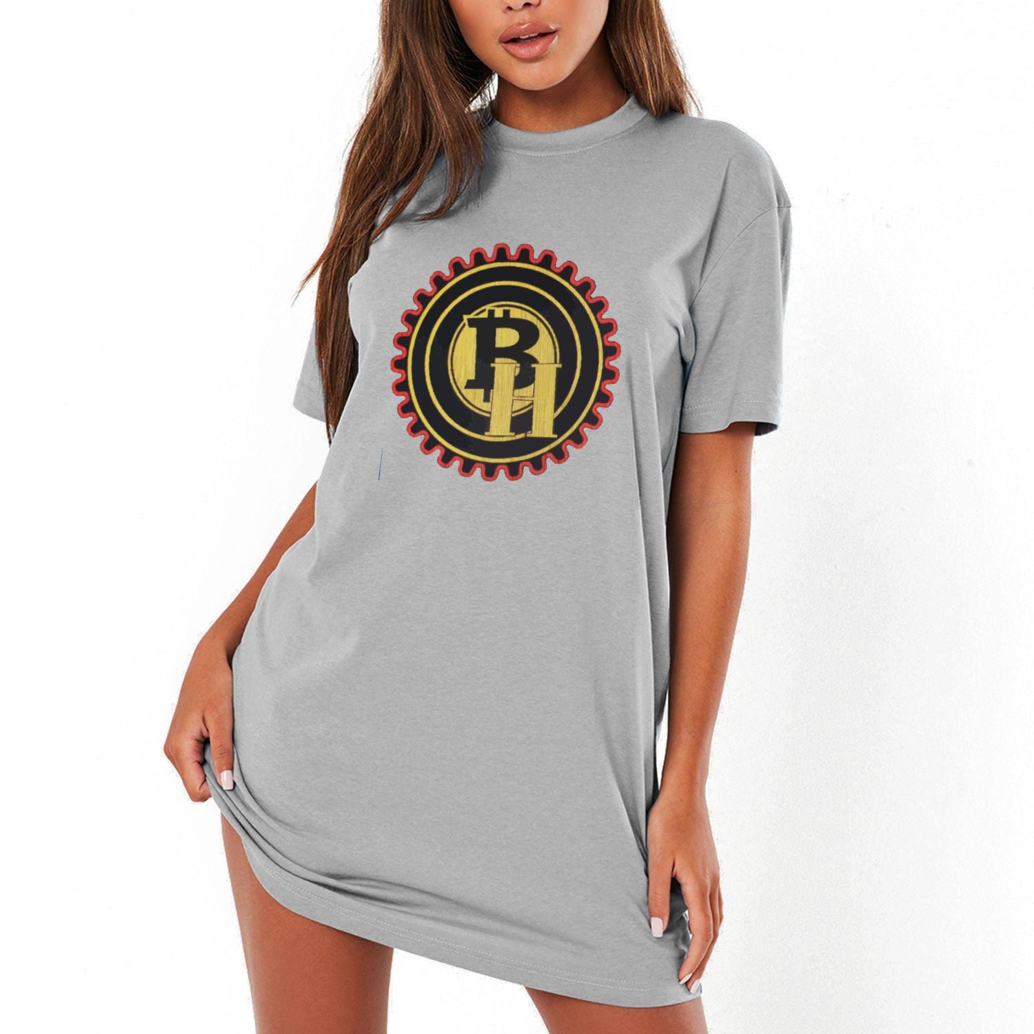 Bay Hustlin Women's Round Neck T-shirt Dress