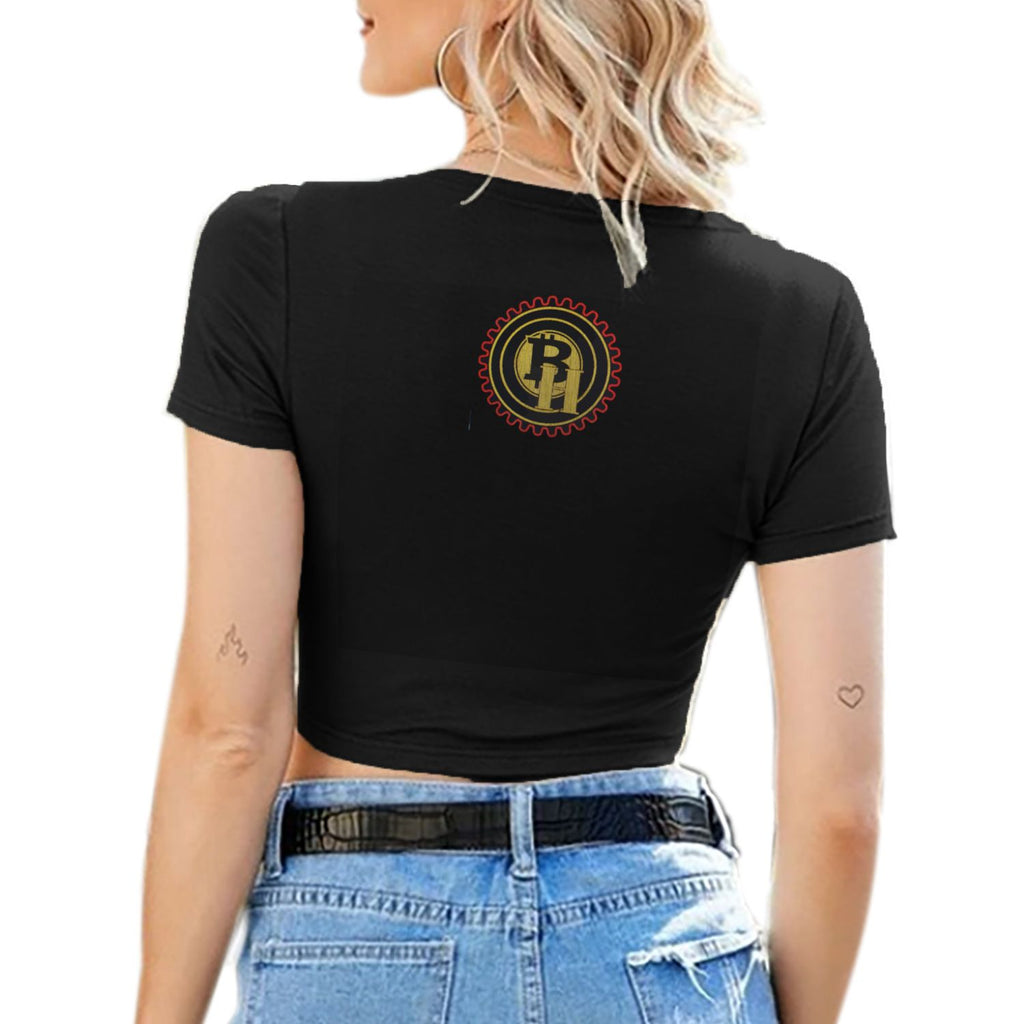 Bay Hustlin Women's Sexy V-neck Tie Up Crop Top