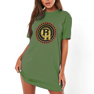 Bay Hustlin Women's Round Neck T-shirt Dress