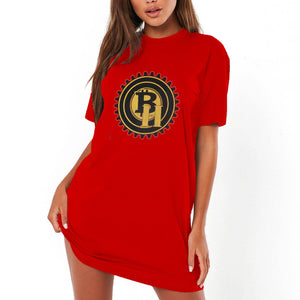 Bay Hustlin Women's Round Neck T-shirt Dress
